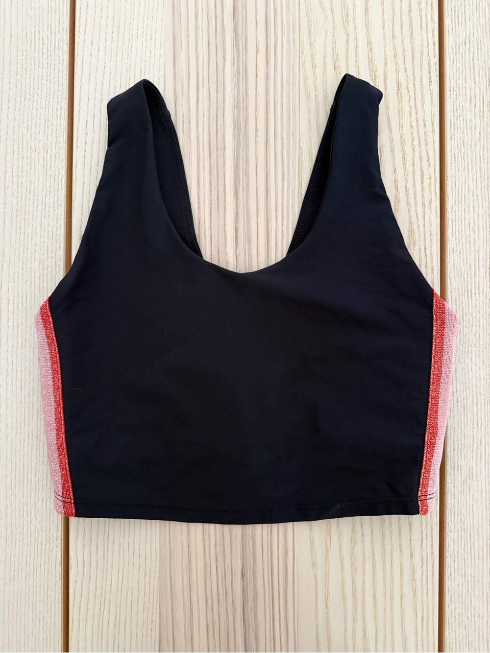 Spiritual Gangster Shakti Brami Sports Bra Small Black Rainbow Stripe